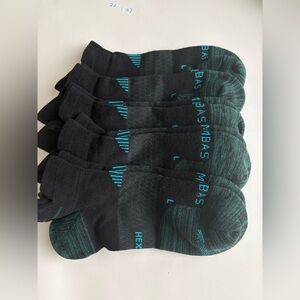 Bombas Ankle Socks (5 Pairs) Size: L Green and Dark